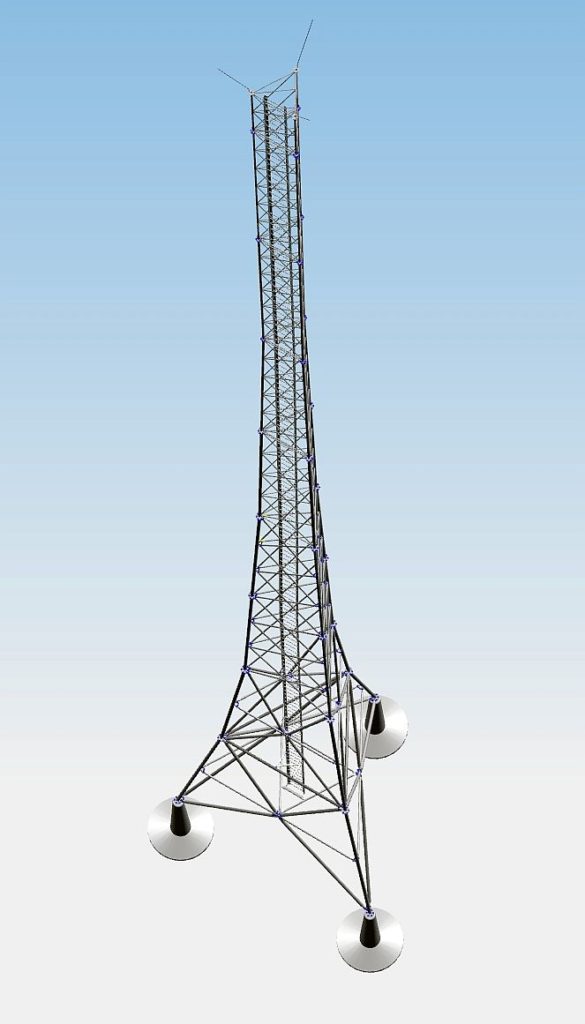 wieża stalowa kratownicowa T1000-50