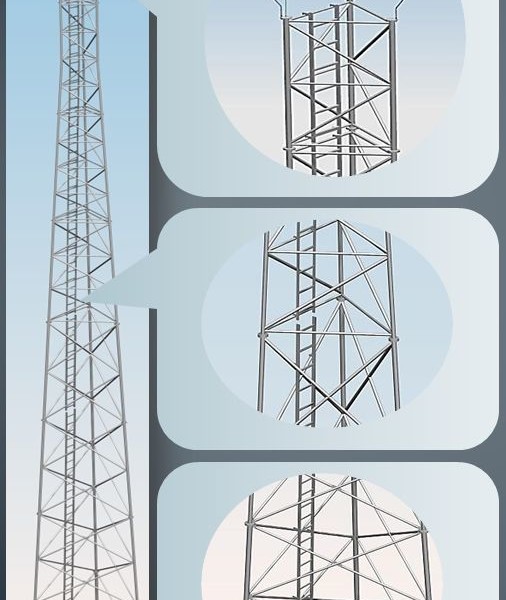 Wieża kratownicowa aluminiowa telekomunikacyjna serii T1000