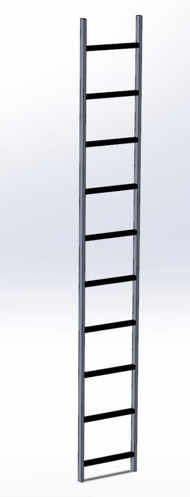 Drabina włazowa aluminiowa L=3000 &ndash; AluPro
