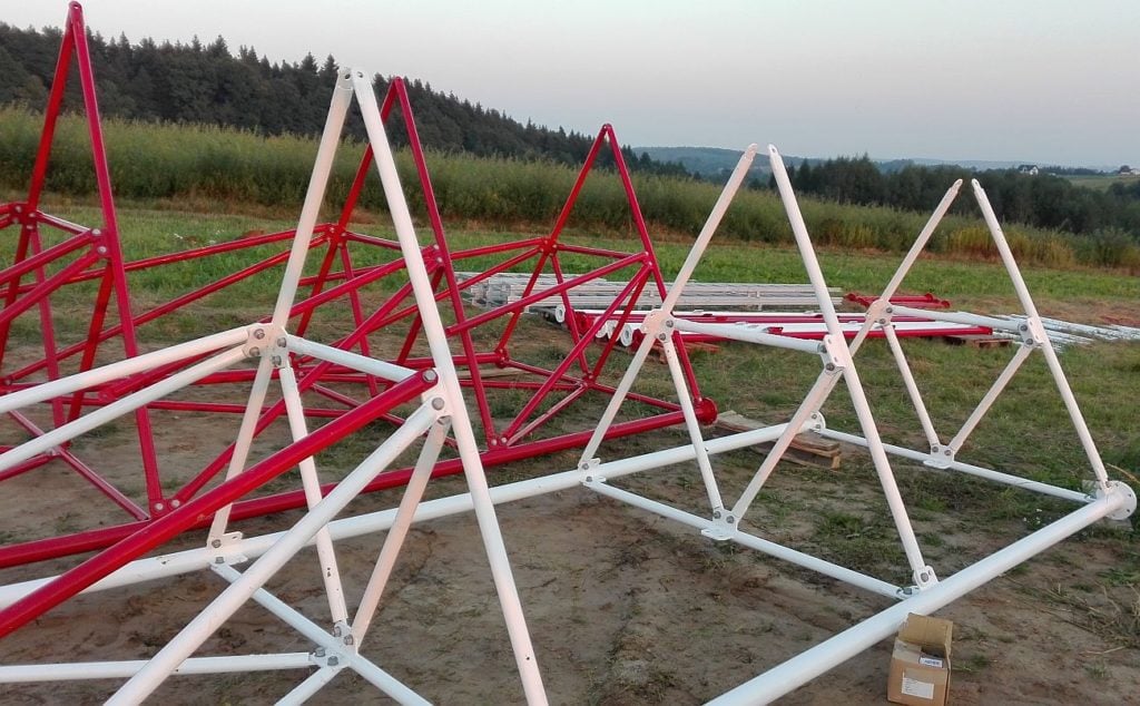 wieża stalowa kratownicowa T2000-30W - montaż